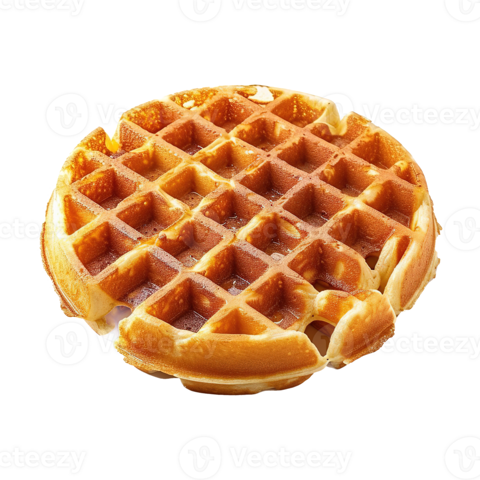 AI generated Belgian waffle isolated on transparent background png
