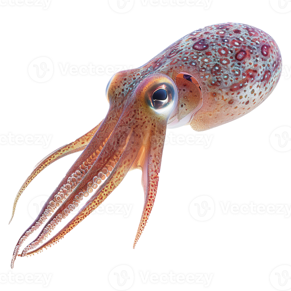 AI generated Squid isolated on transparent background png