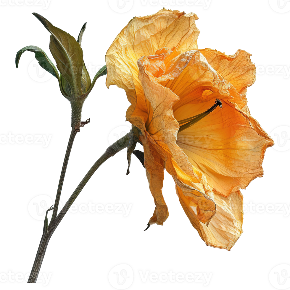 ai generiert Orange welk Blume isoliert auf transparent Hintergrund png