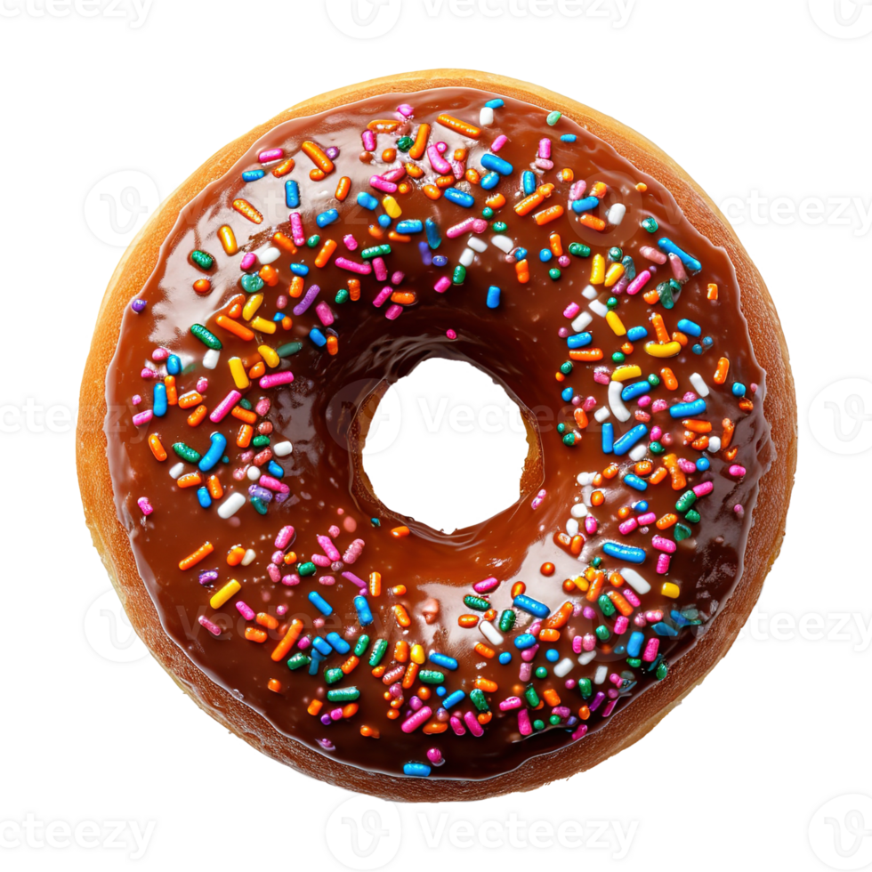 ai gegenereerd donut met hagelslag geïsoleerd Aan transparant achtergrond png