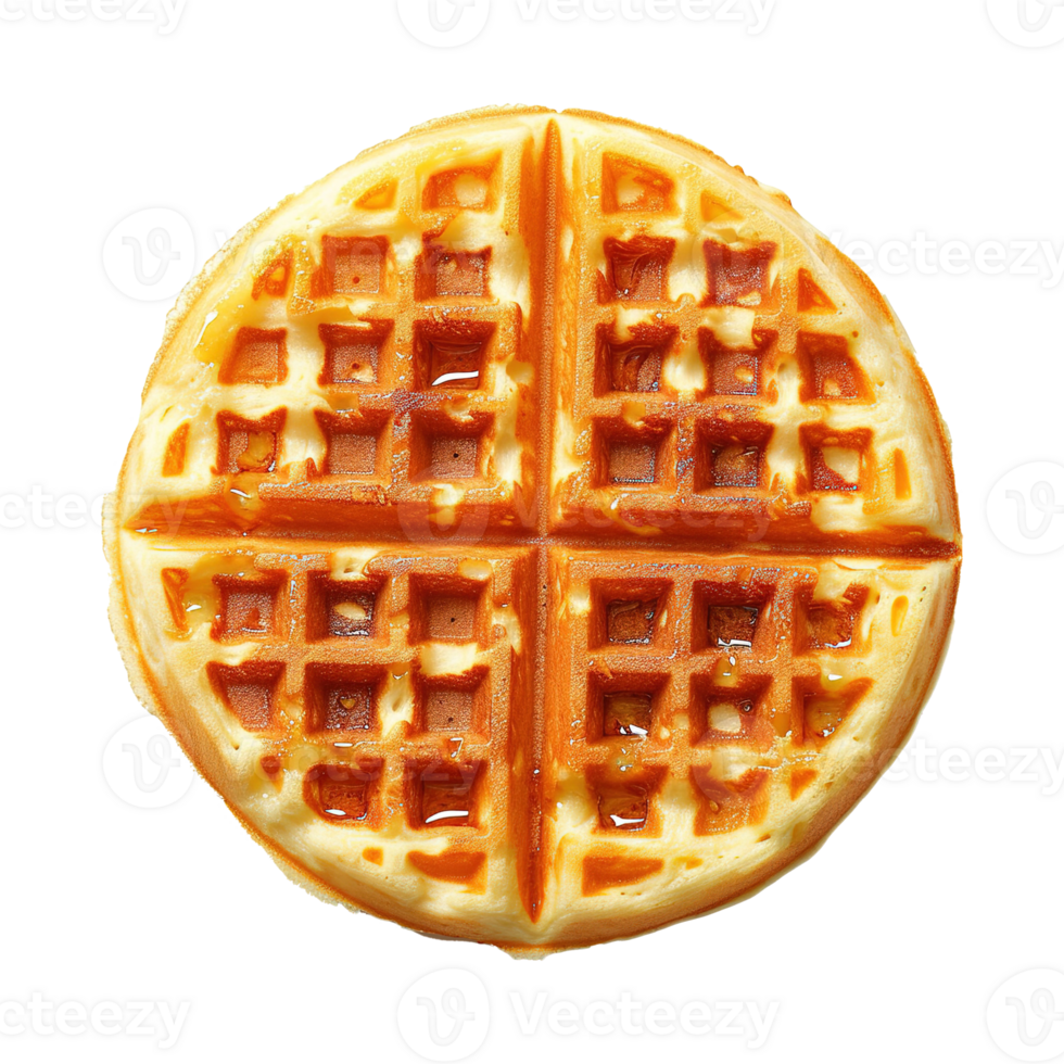 AI generated Belgian waffle isolated on transparent background png