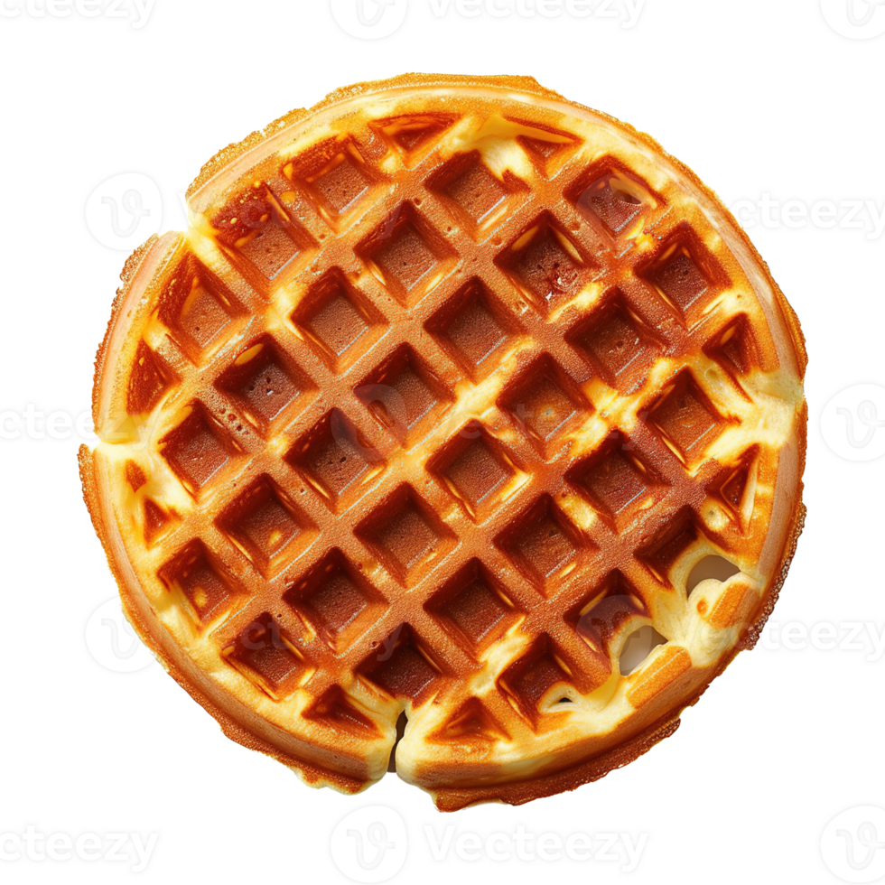 AI generated Belgian waffle isolated on transparent background png