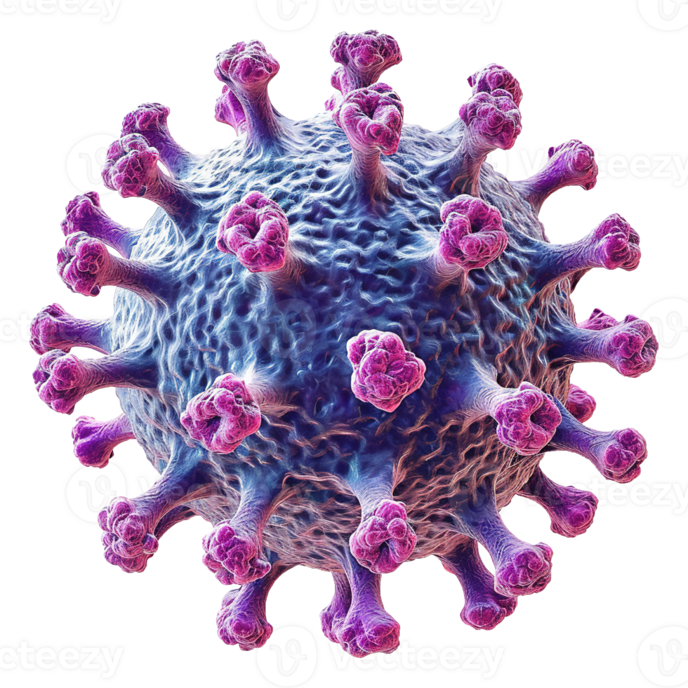 AI generated Virus cell isolated on transparent background png