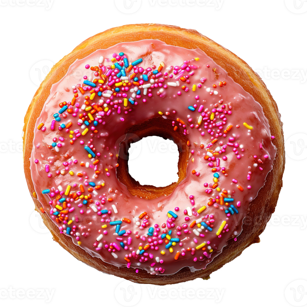 AI generated Donut with sprinkles isolated on transparent background png