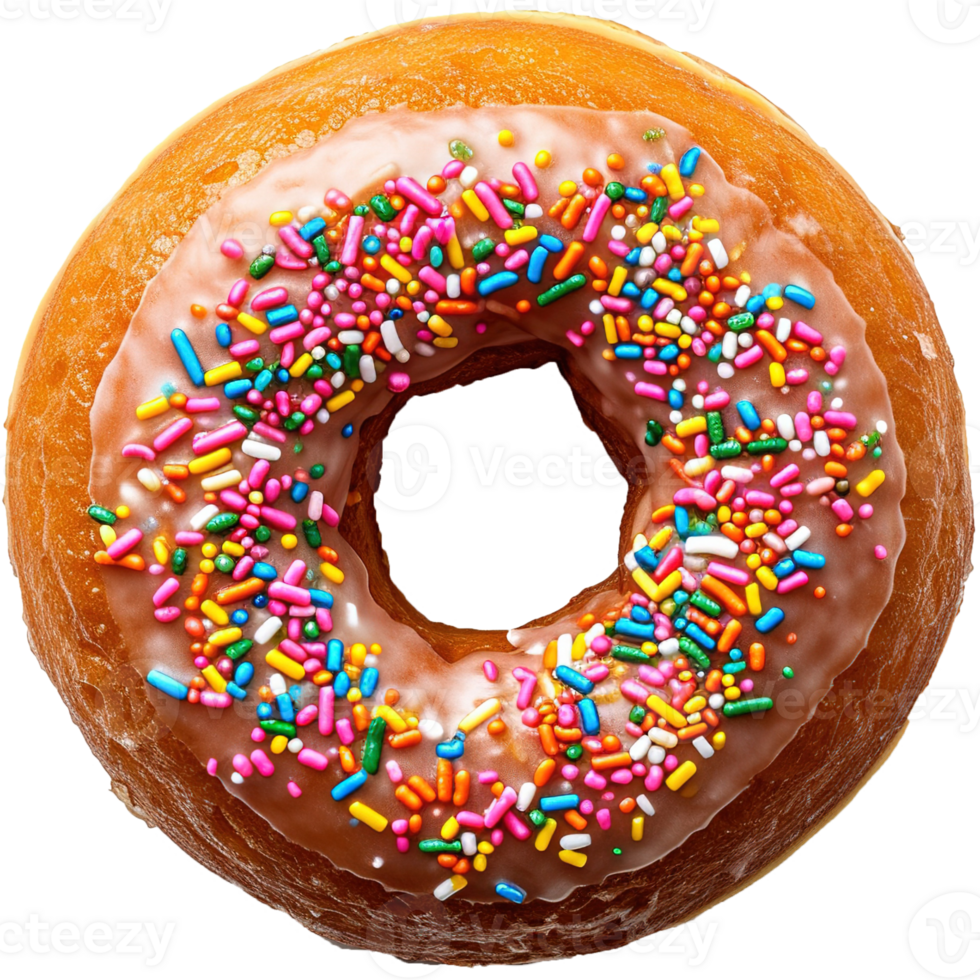 AI generated Donut with sprinkles isolated on transparent background png