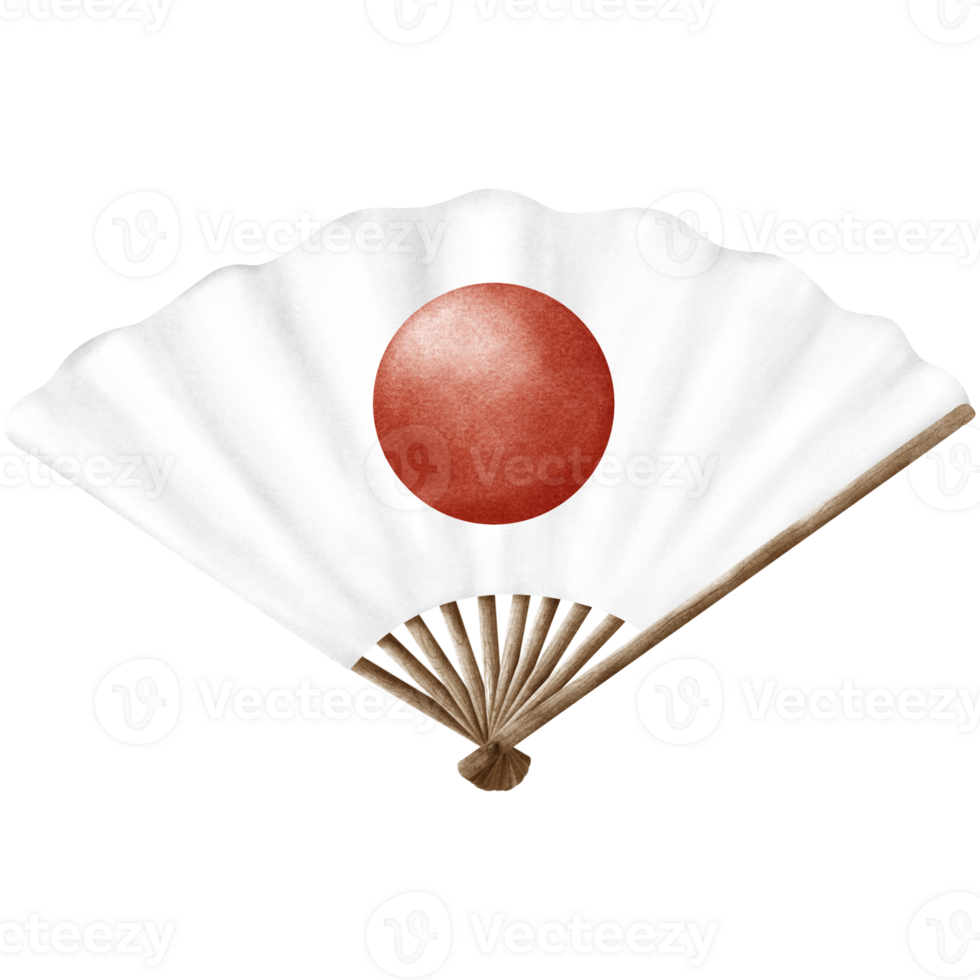 Japanese flag pattern fan png