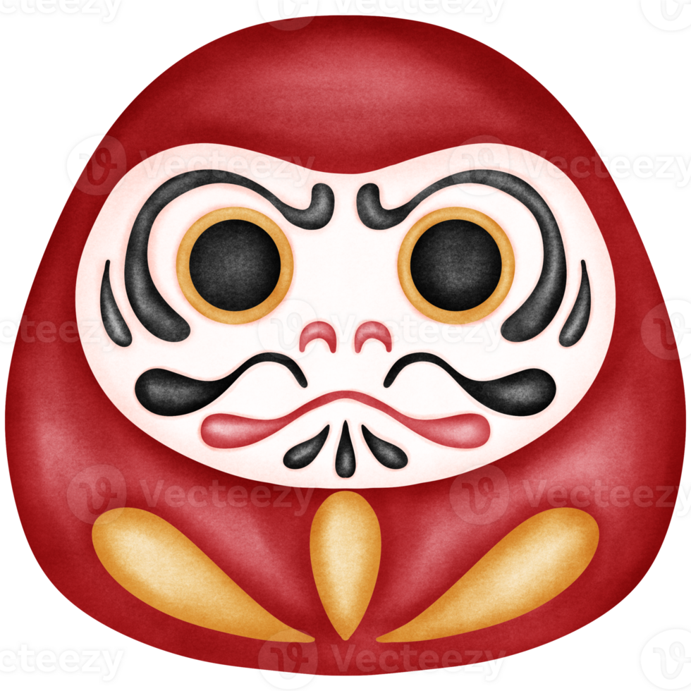 Japanese daruma doll on transparent background png