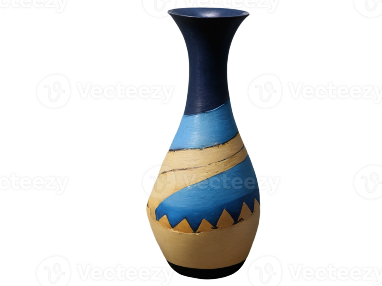 AI generated A beautiful and different vase with different shapes drawn on it png