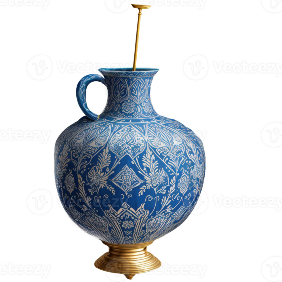 AI generated A beautiful and different vase with different shapes drawn on it png