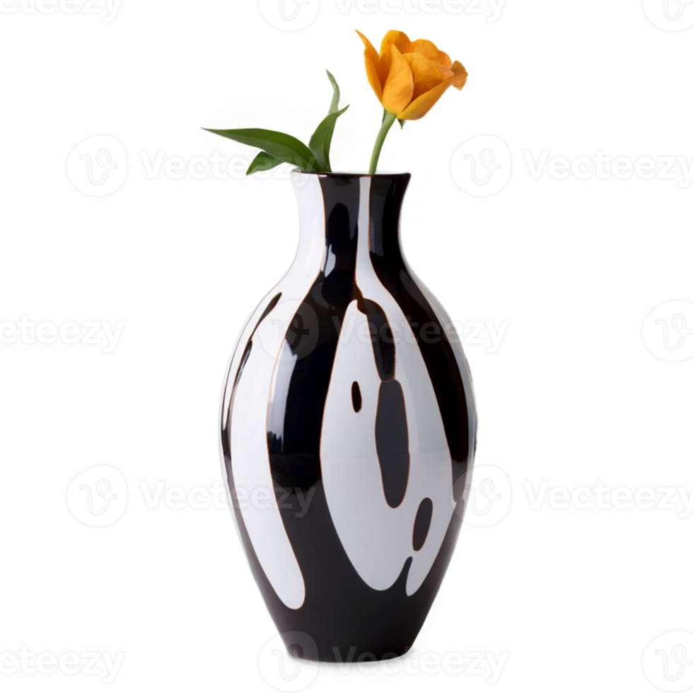 AI generated A beautiful and different vase with different shapes drawn on it png