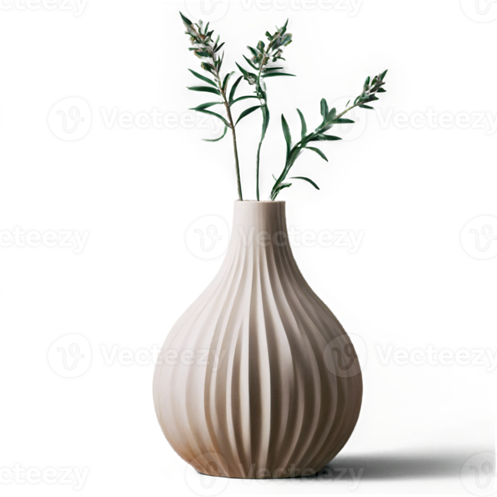 AI generated A beautiful and different vase with different shapes drawn on it png