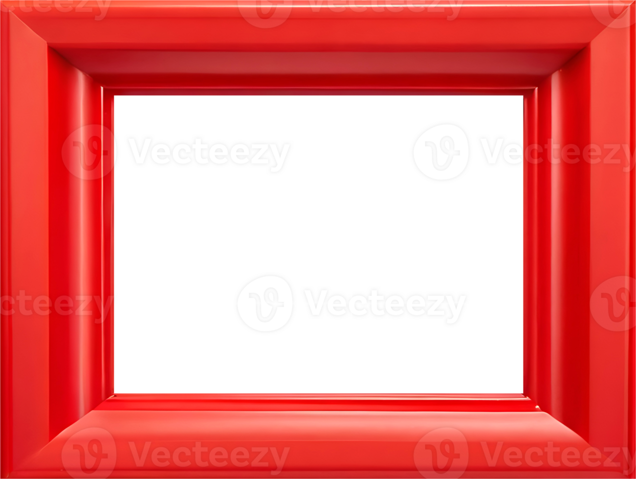 AI generated red square frame on transparent background png