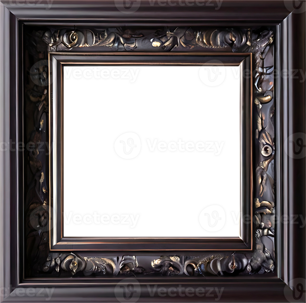AI generated an empty frame with a brown background png
