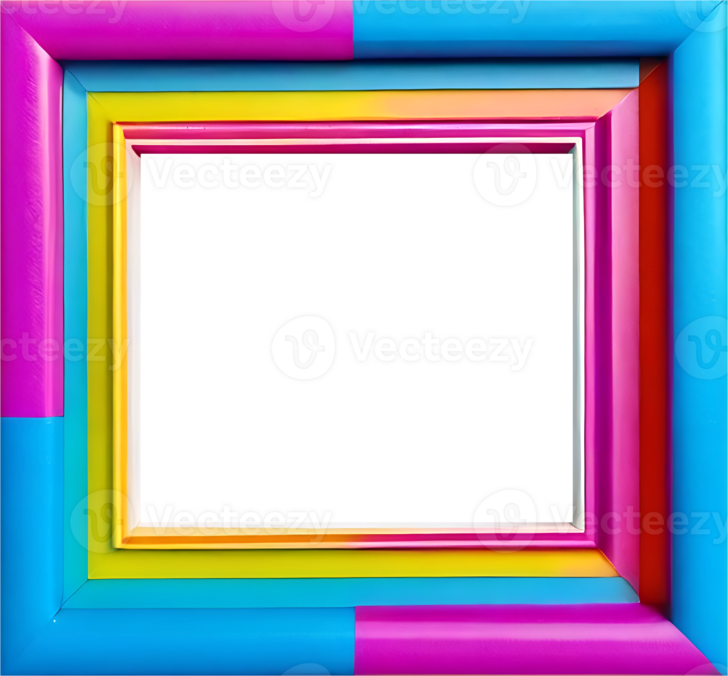 AI generated colorful frame with a transparent background png