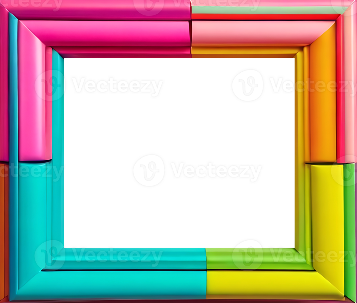 AI generated a colorful frame with a transparent background png