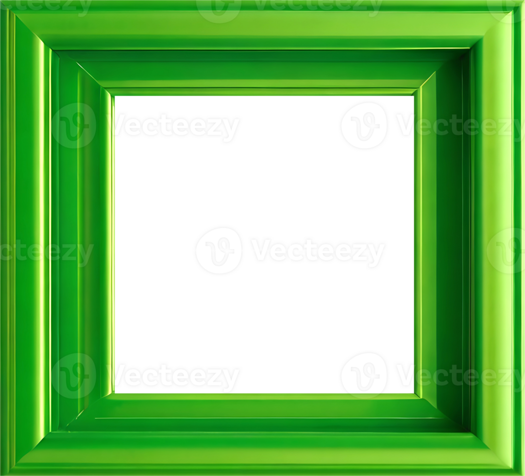 AI generated green frame on transparent background png