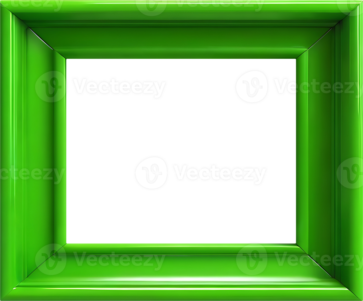 AI generated green frame on transparent background png