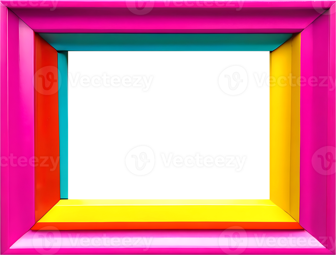 AI generated a colorful frame with a transparent background png