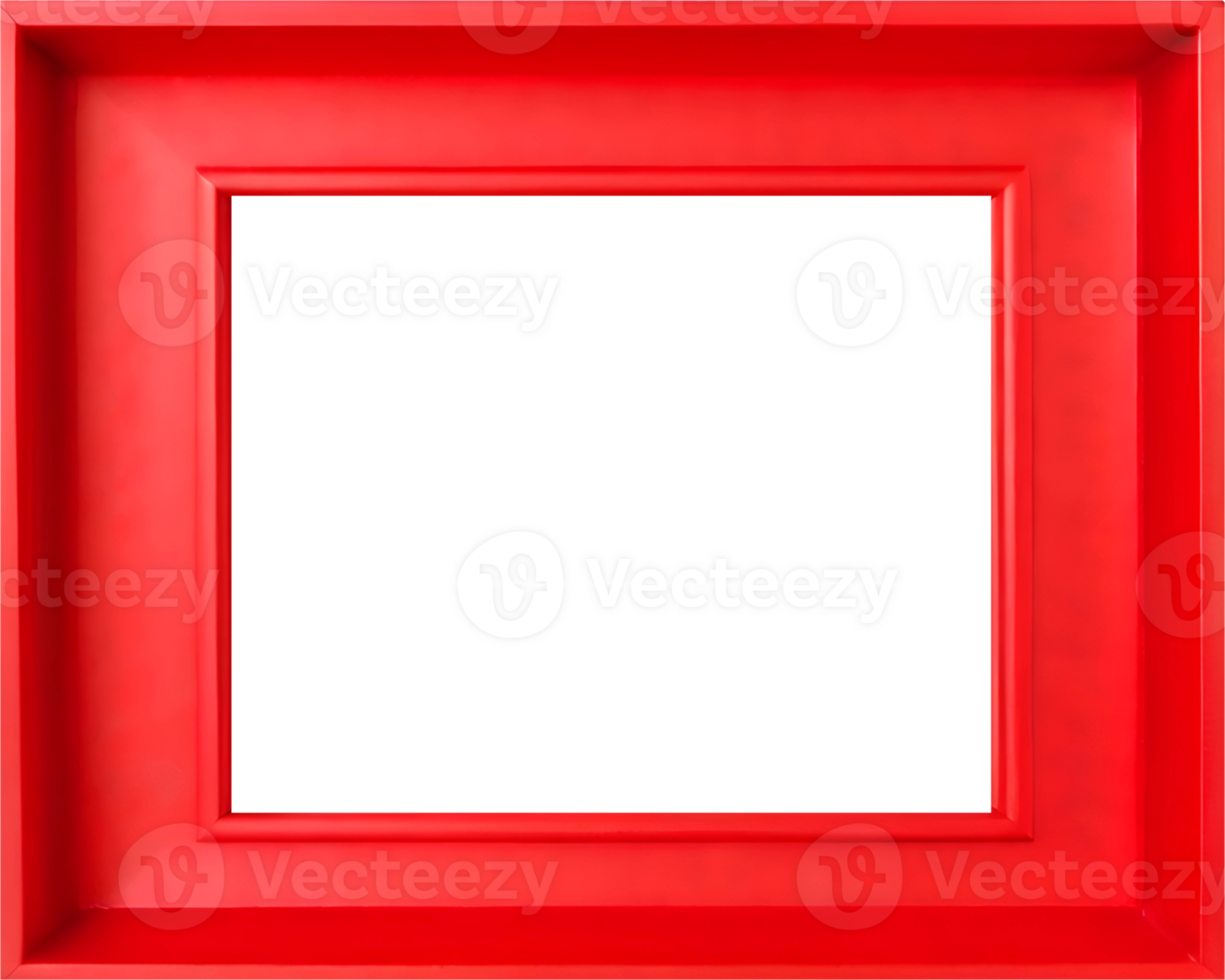 AI generated red square frame on transparent background png