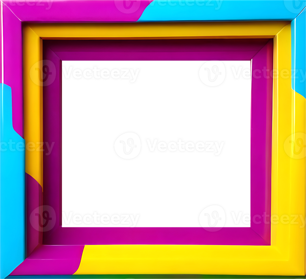 AI generated colorful frame with a transparent background png