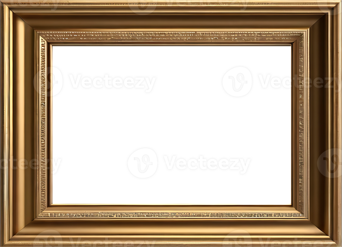 AI generated gold frame with a transparent background png