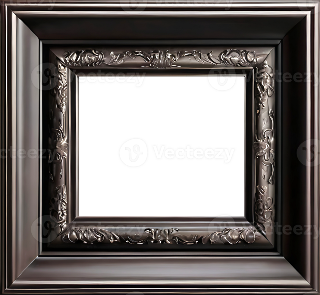 AI generated a wooden frame with a white background png