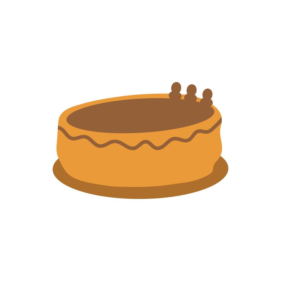 Simple delicious cake icon. Food flat design vector