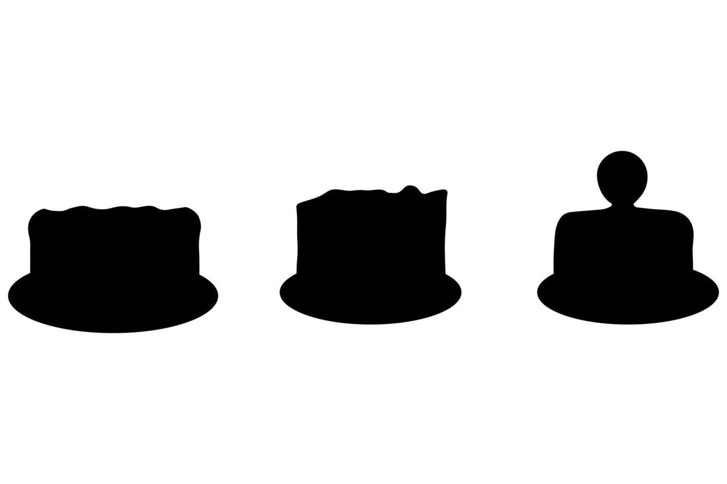 Silhouette of birthday cake. Vector celebration flat illustration