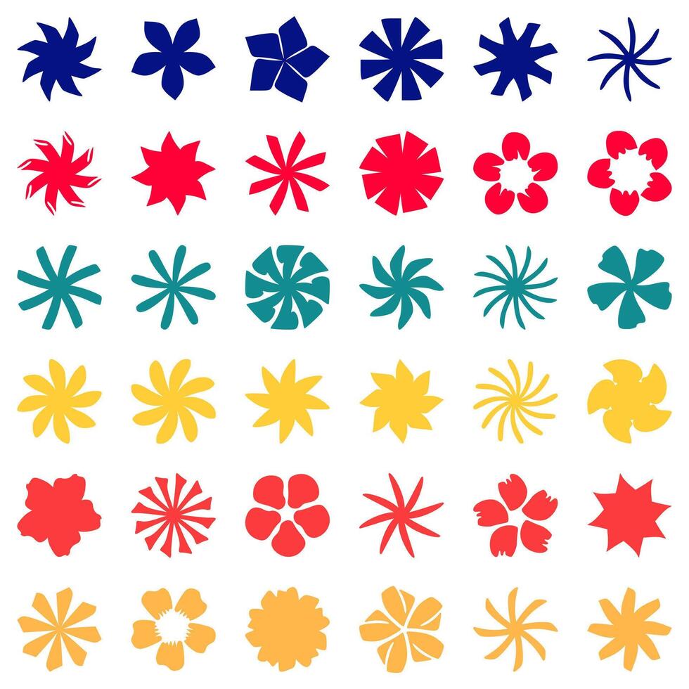 Flower icon set. Botanical Vector