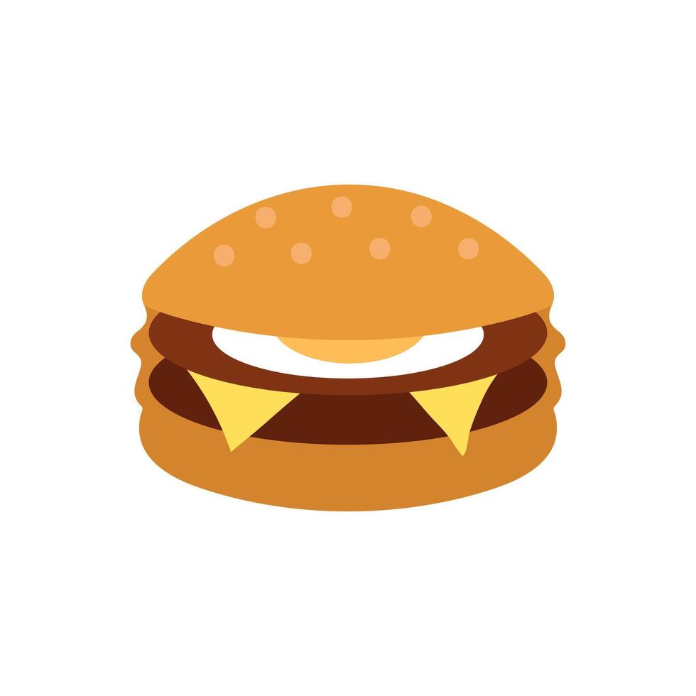 Delicious burger icon. Food flat design vector