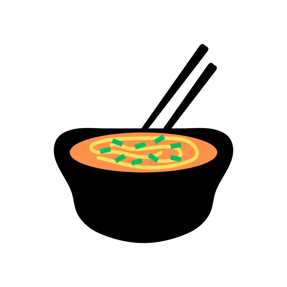 A bowl of noodle soup vector