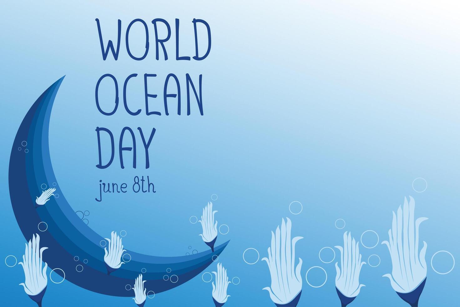 Save World oceans day underwater banner vector