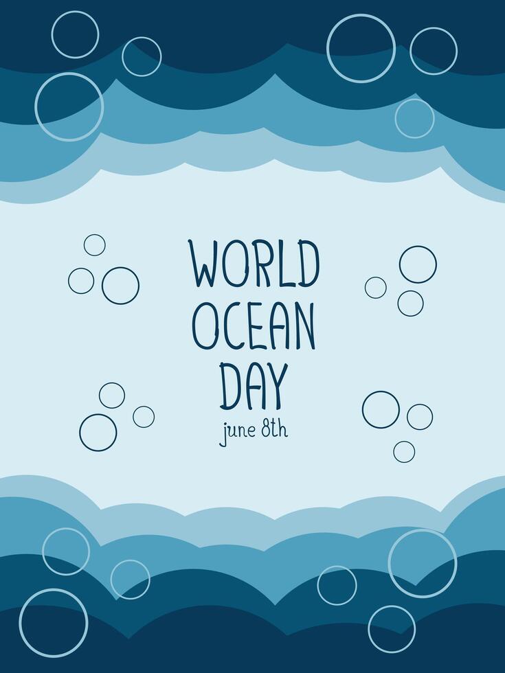 Save World oceans day underwater banner vector