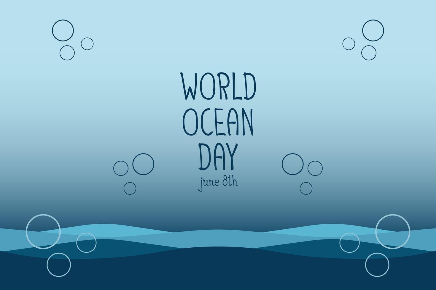 Save World oceans day underwater banner vector