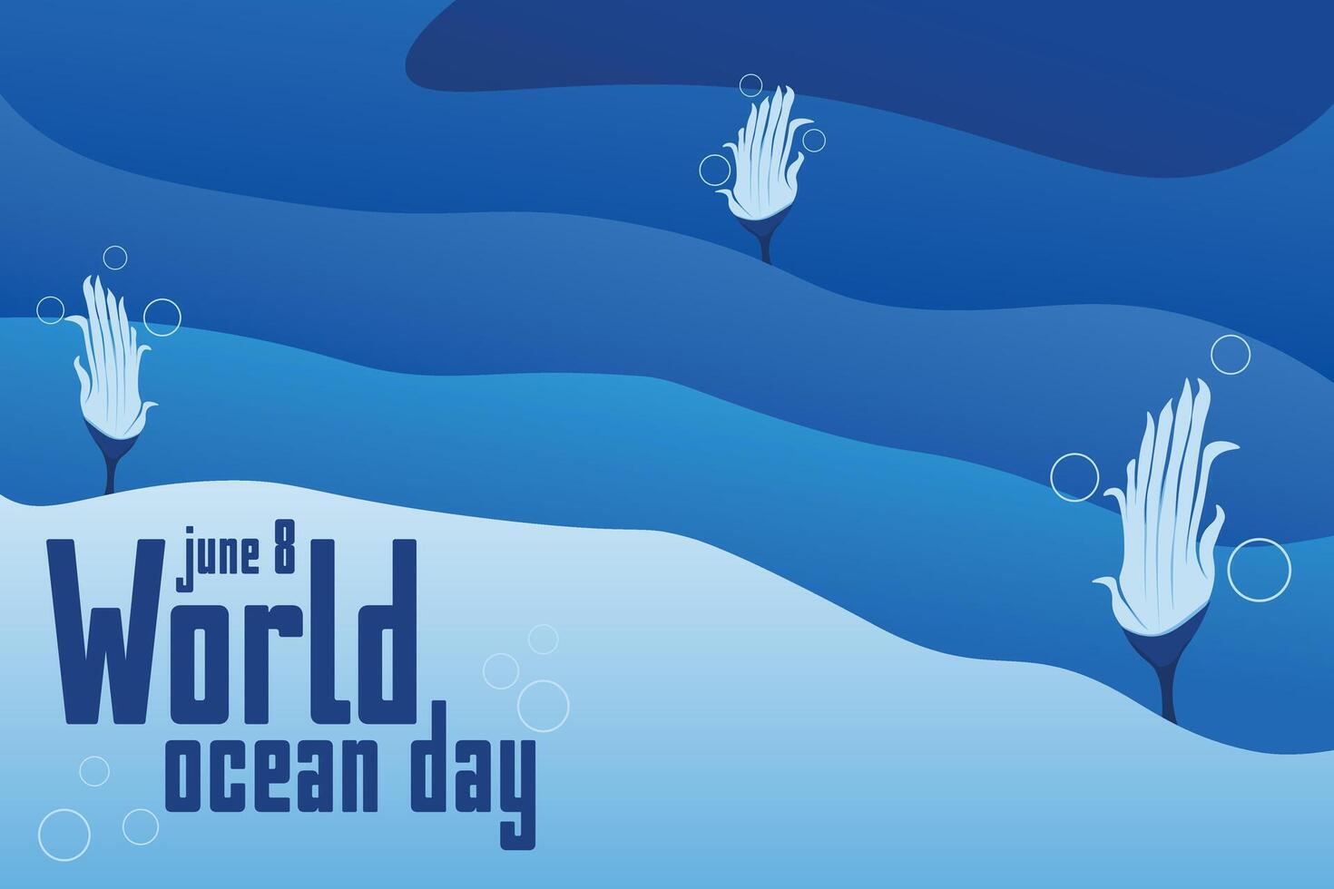 Save World oceans day underwater banner vector