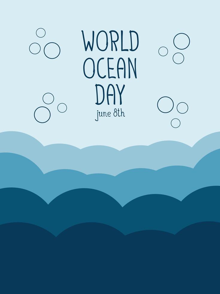 Save World oceans day underwater banner vector