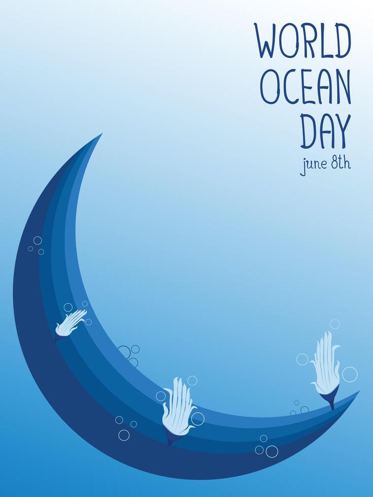 Save World oceans day underwater banner vector