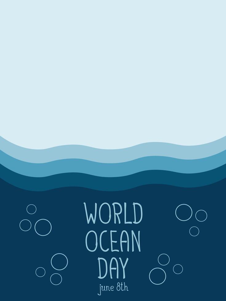 salvar mundo océanos día submarino bandera vector
