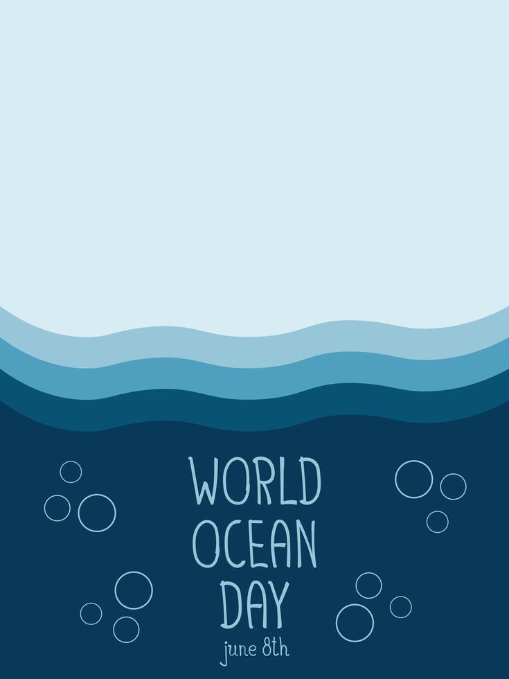 Save World oceans day underwater banner vector