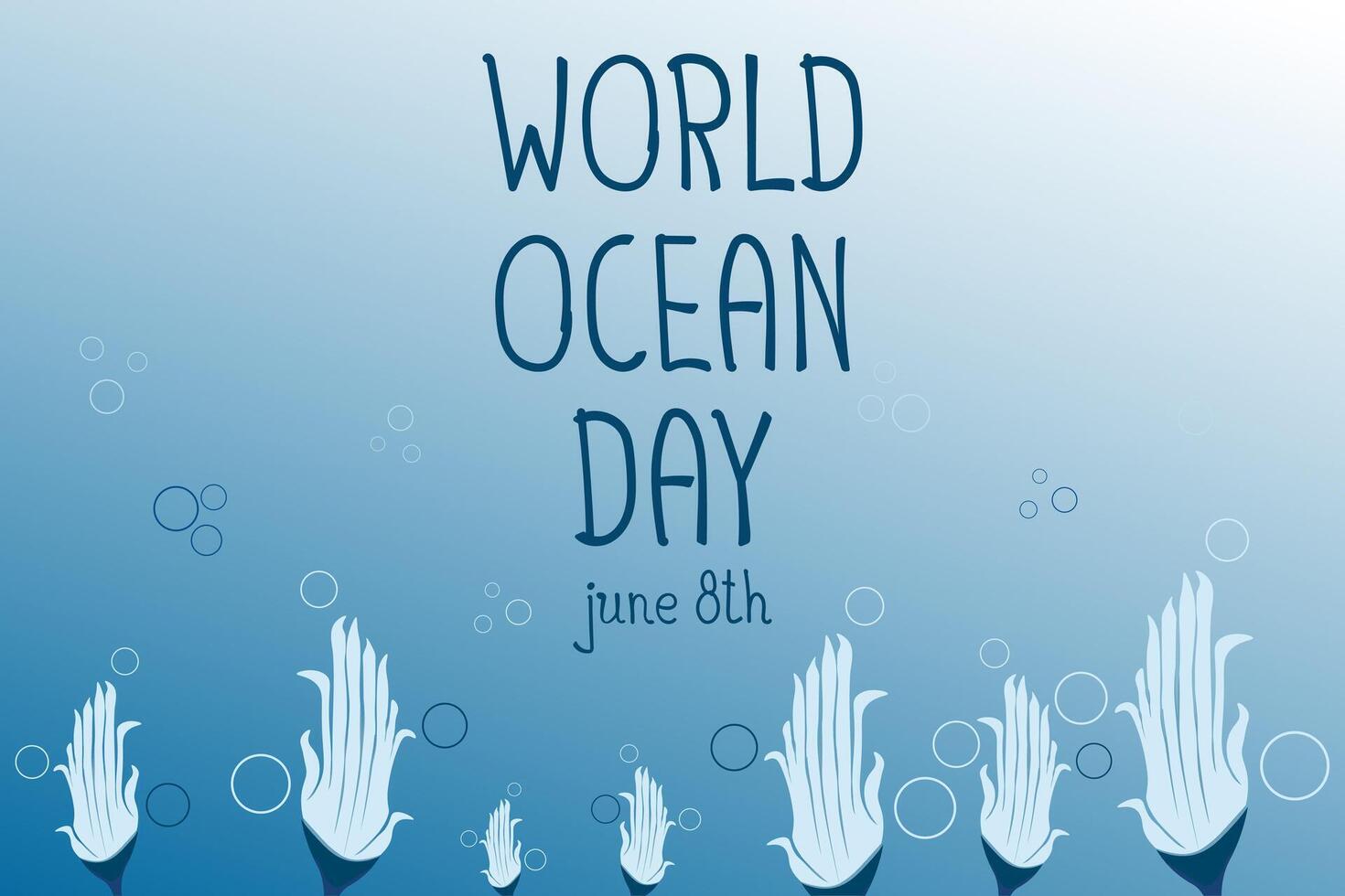 Save World oceans day underwater banner vector