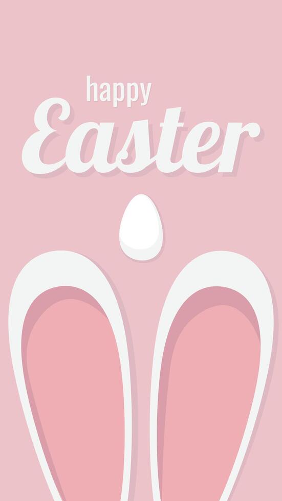 Happy Easter holiday card with easter rabbit and eggs vector