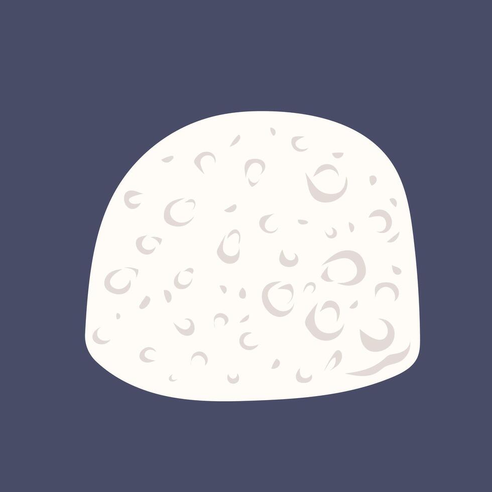 Pile of bowl shaped cooked white rice vector illustration isolated on square dark gray background. Simple flat cartoon art styled drawing.