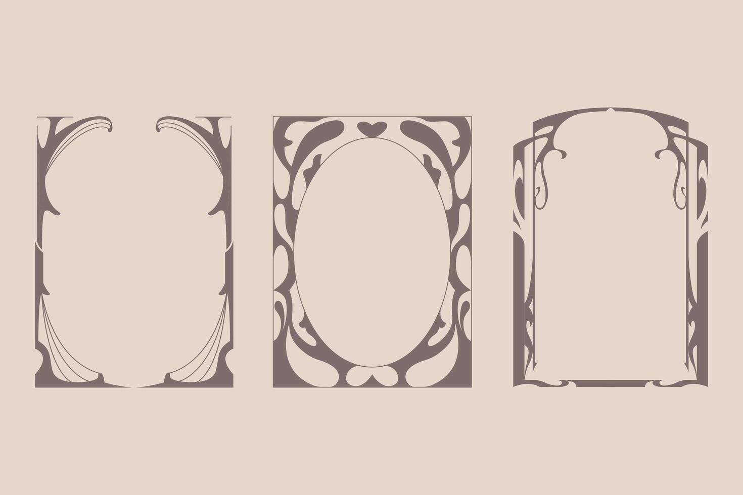 Art Nouveau Style Frames vector