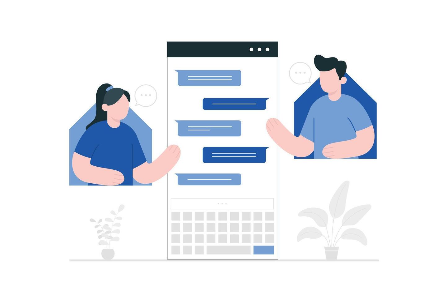 Chatting illustration concept vector