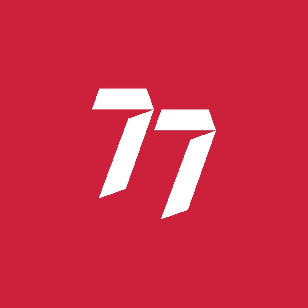 logo inspiration number 77 seventy seven red and white vector