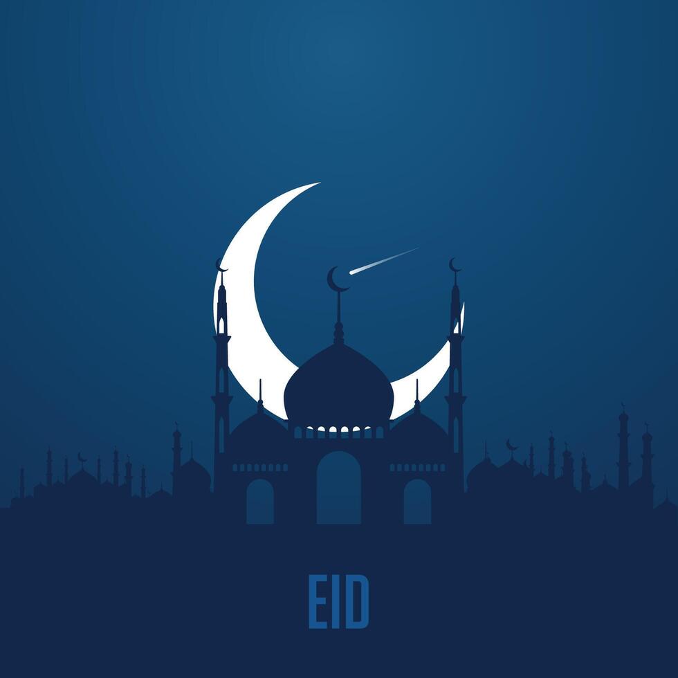 Eid mubarak social media post, eid ul adha design, holy day islamic social media post or banner, geometric shape design background vector