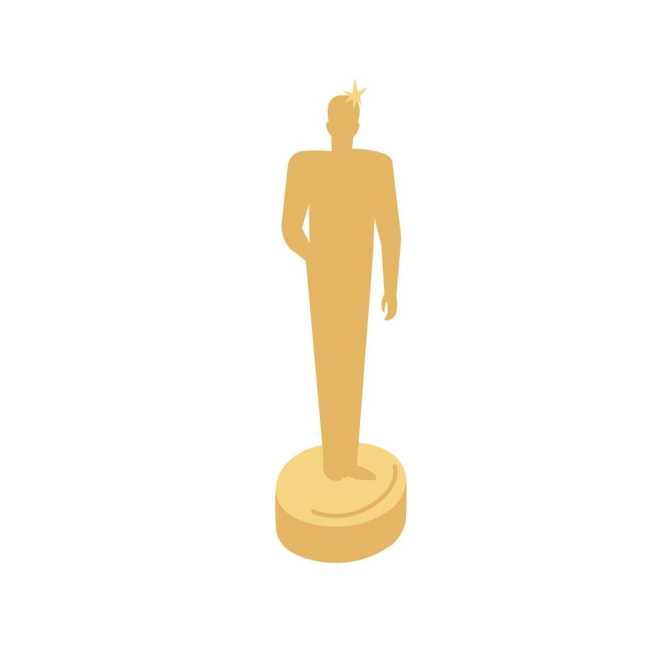 Vector illustration film award statue, success achievement isolated on a white backround