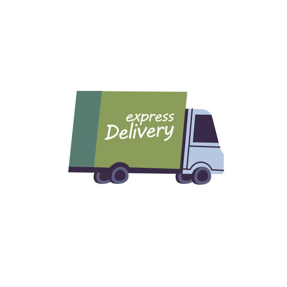 Vector illustration delivery truck isolated on white background. Delivery service