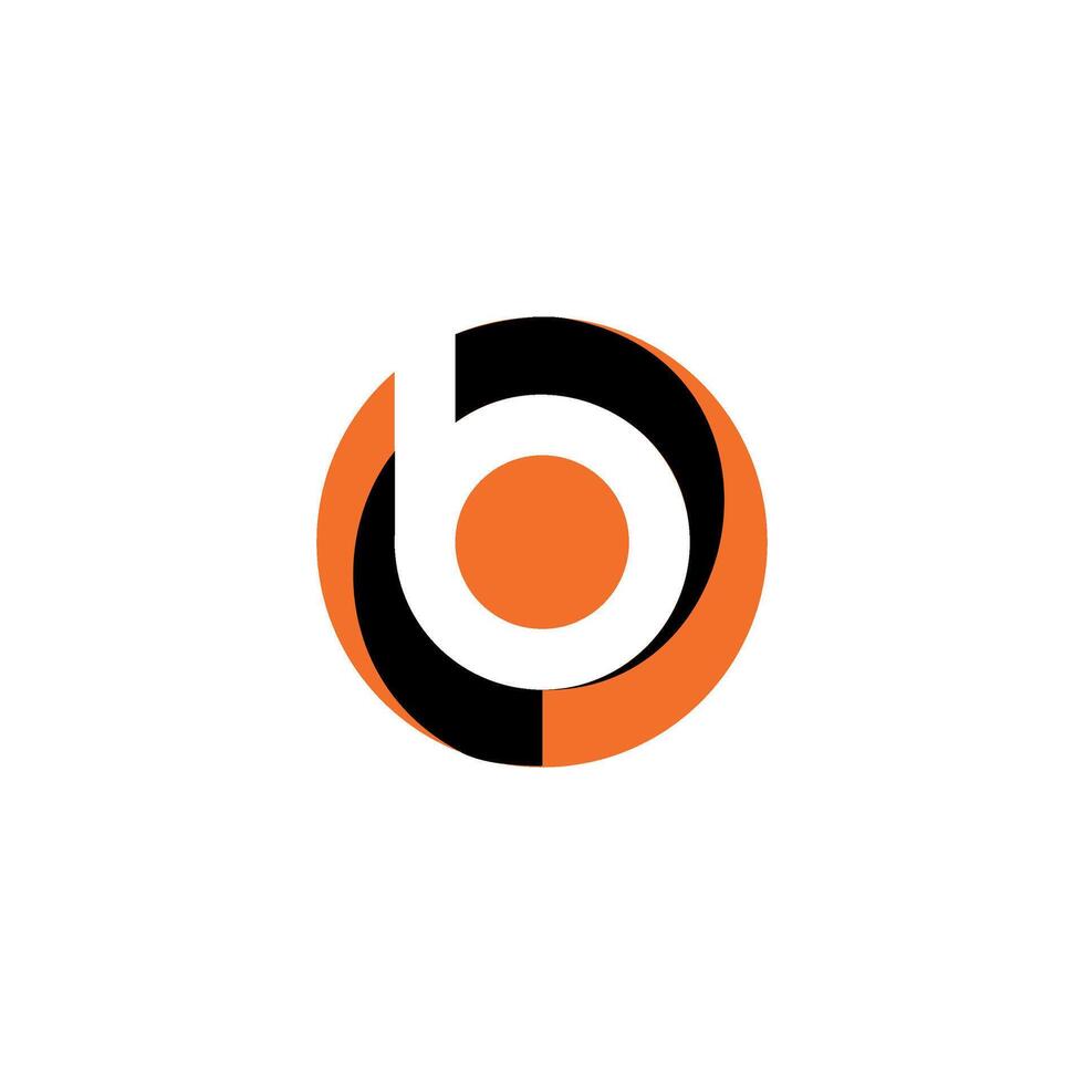 Logo Black Orange Letter BO initial vector