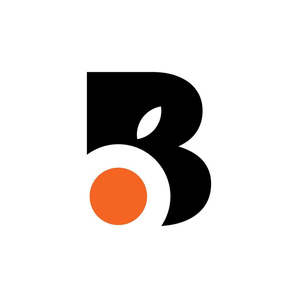 logo negro naranja letra bo inicial vector